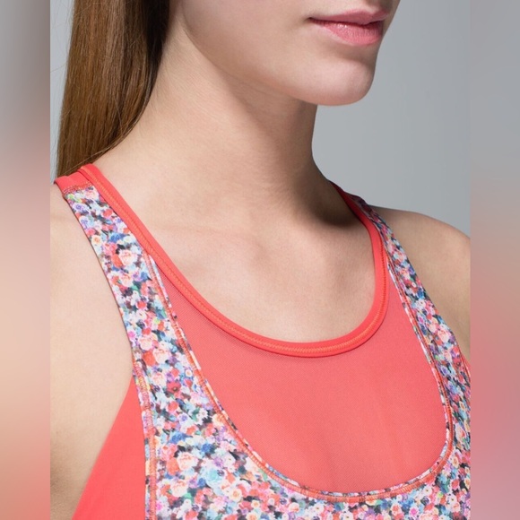 Lululemon Floral Tank Top Workout Gym Mesh Athletic Prism Petal Flower 6 Medium - Picture 5 of 7
